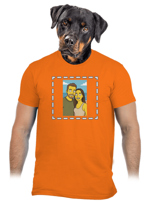 Simpsonovi z vlastnej fotky pánske tričko Orange