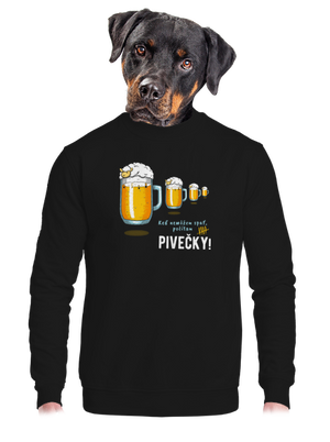 Pivečka unisex mikina bez kapucne Black