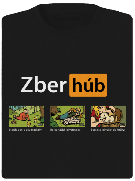 Zber húb dámske športové tričko Black