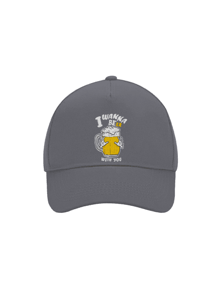 I wanna beer šiltovka baseballka Graphite grey