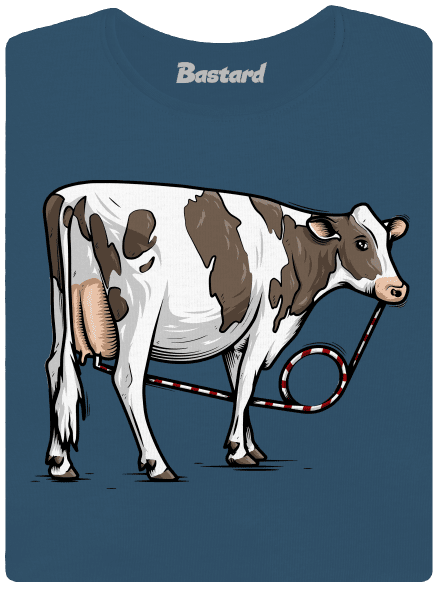 Cow drink dámske tričko prémium Petrol Blue