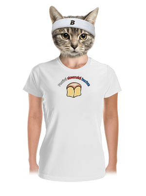 Poctivá buchta a klobása dámske športové tričko White