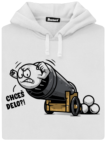 Chceš delo? dámska mikina klokanka White
