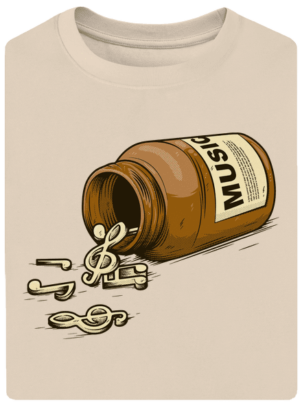 Music Pills unisex tričko oversized Almond