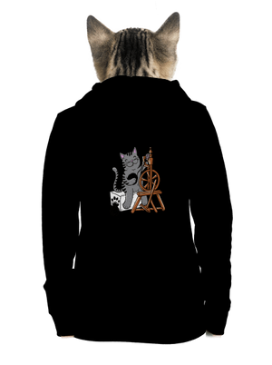 Mačka pradie dámska mikina na zips Black