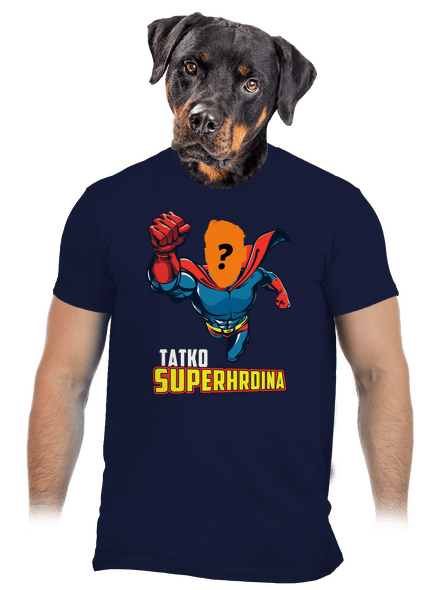 Tatko superhrdina pánske tričko Navy