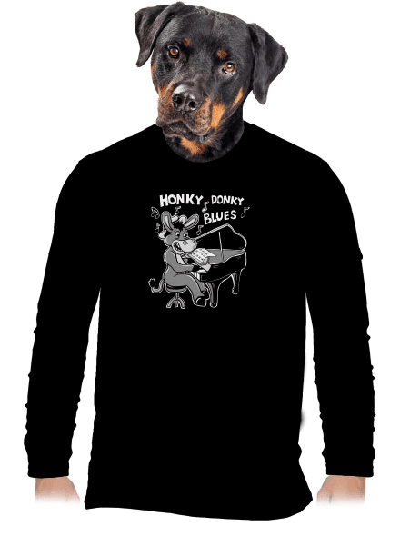 Honky donky blues pánske dlhý rukáv Black