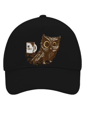 Sova na kofeínu šiltovka baseballka Black