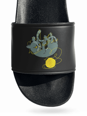 Nevrlý kocúr šľapky Black