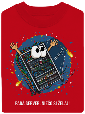 Padá server unisex mikina bez kapucne Red