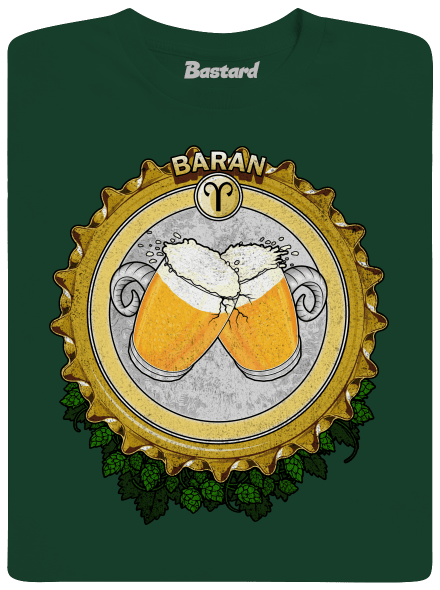 Pivný horoskop: Baran pánske dlhý rukáv Bottle Green