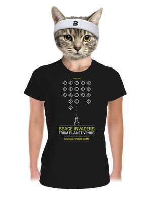 Space Invaders dámske športové tričko Black