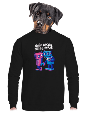 Roboti unisex mikina bez kapucne Black