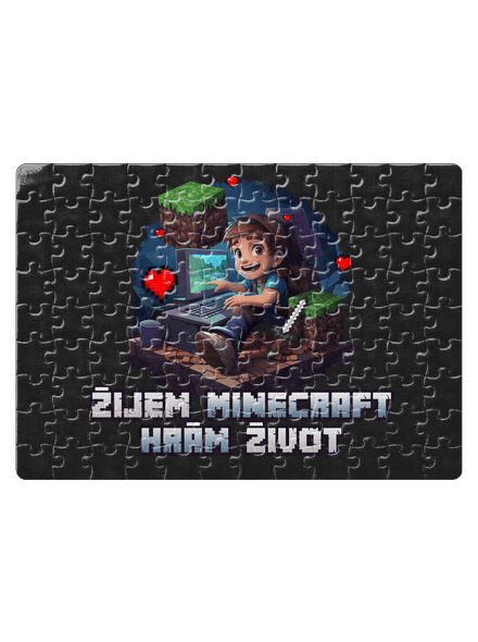 Žijem Minecraft puzzle White