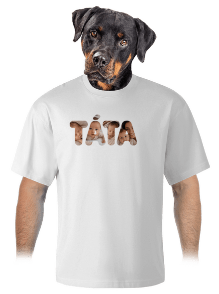 Nápis ocko z vlastných fotiek unisex tričko oversized White