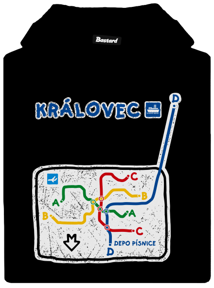 Metro Královec pánska mikina klokanka Black