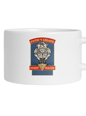 Starý mazák hrnček makronka White