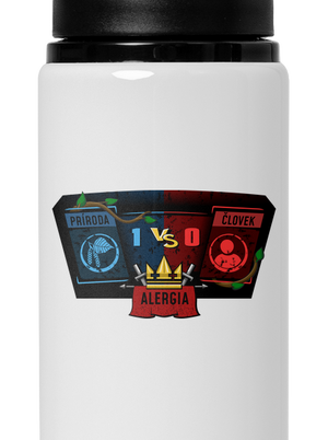 Príroda vs. človek flaša na vodu White