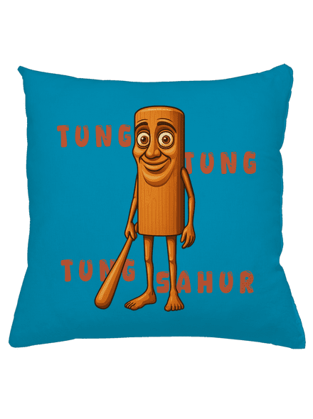 Tung Tung Tung Sahur – Italian Brainrot vankúš Blue Turquoise