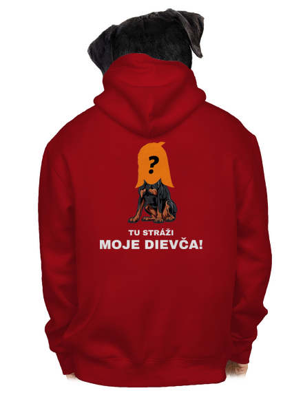 Tu strážim ja pánska mikina na zips Red