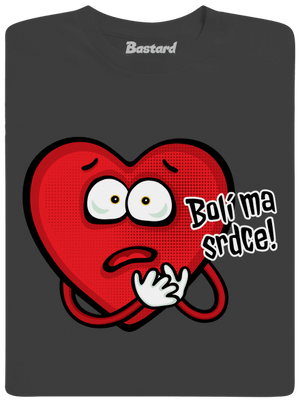 Bolí ma srdce pánske tričko Dark Grey