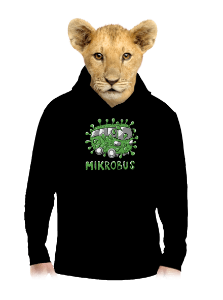 Mikrobus detská mikina klokanka Black