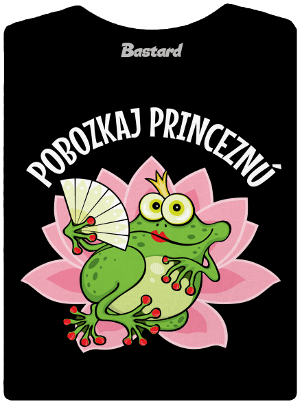 Pobozkaj princeznú a princa dámske tričko s lemom Black