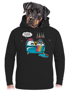 Ako sa stať jednorožcom unisex mikina premium Dark Black