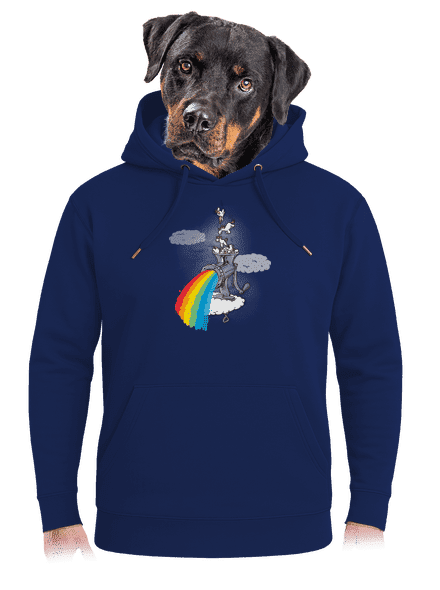 Ako vzniká dúha unisex mikina premium Navy