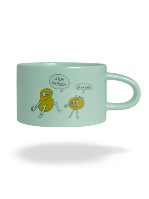 Opité zemiaky hrnček makronka Mint Macaron