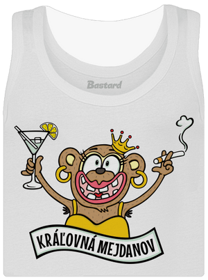 Kráľovná mejdanov dámske tielko klasické White