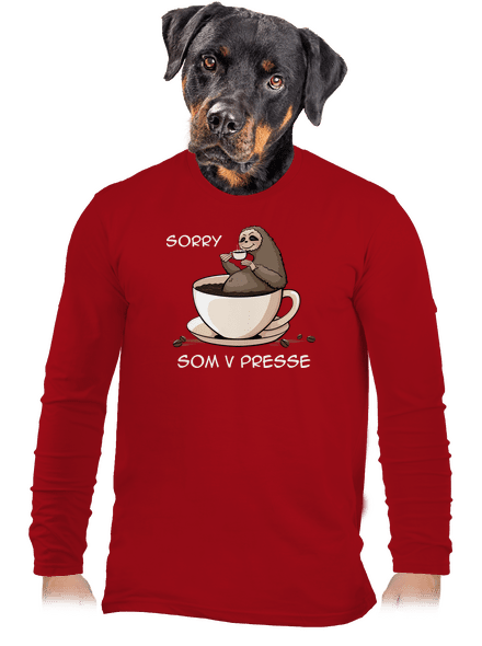 V presse pánske dlhý rukáv Red