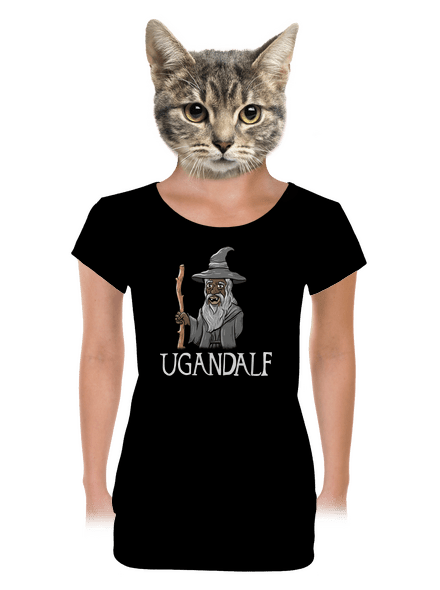 Ugandalf dámske tričko s lemom Black