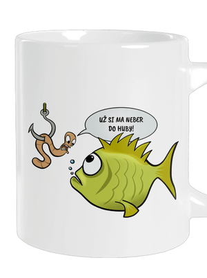 Ryba a dážďovka veľký hrnček White