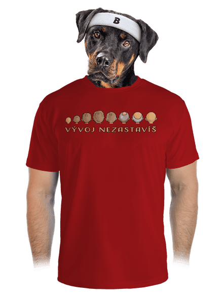 Vývoj nezastavíš pánske športové tričko Red Mal