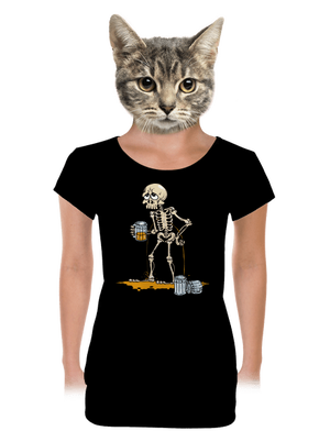 Kosťa dámske tričko s lemom Black