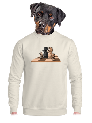 Šachová rodina unisex mikina bez kapucne Off White