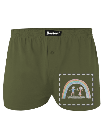 Detské kresby - Nahraj vlastnú pánske trenky Khaki