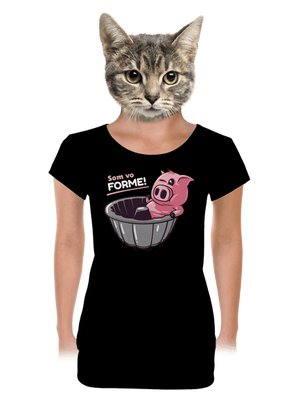 Vo forme dámske tričko s lemom Black