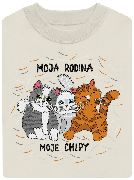 Moja rodina unisex mikina bez kapucne Off White