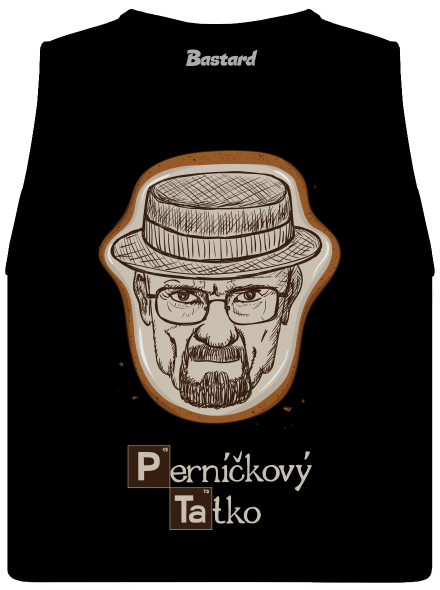 Perníčkový tatko a Perníček dámske tielko voľné Black
