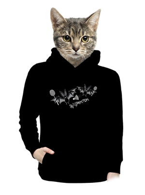 Batminton dámska mikina klokanka Black