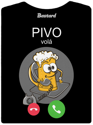 Pívo volá dámske tričko s lemom Black