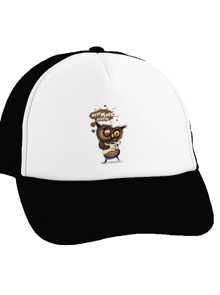 Need more coffee šiltovka truckerka Black cap