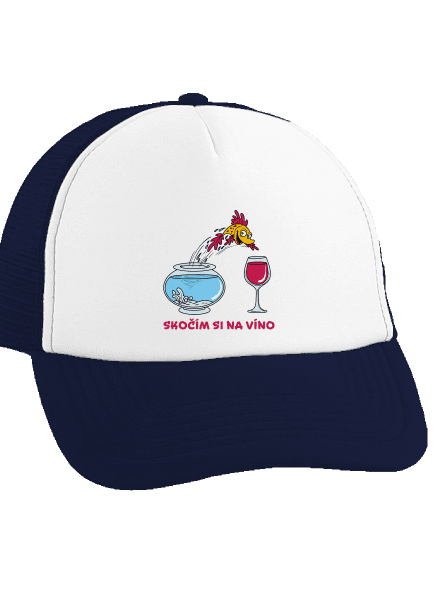 Skočím si na víno šiltovka truckerka French Navy cap