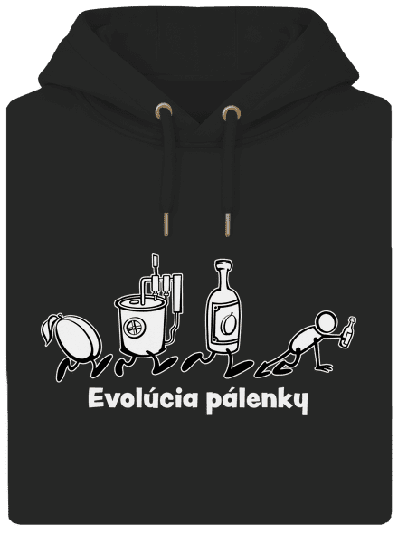 Evolúcia pálenky unisex mikina premium Dark Black