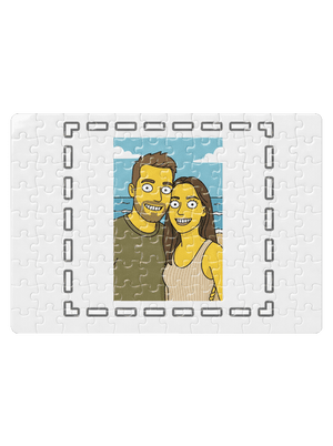 Simpsonovi z vlastnej fotky puzzle White