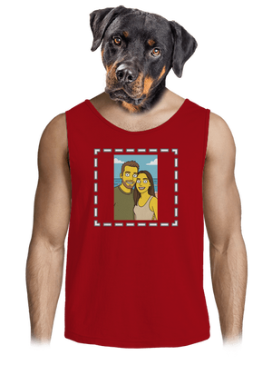 Simpsonovi z vlastnej fotky pánske tielko Red