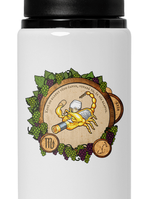 Vínny horoskop: Škorpión flaša na vodu White