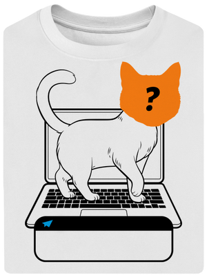 Mačka na klávesnici unisex tričko oversized White